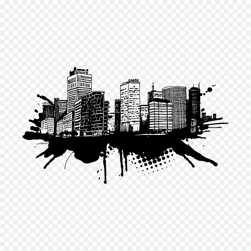 矢量水墨建筑PNG图片素材下载_图片编号10158929-PNG素材网