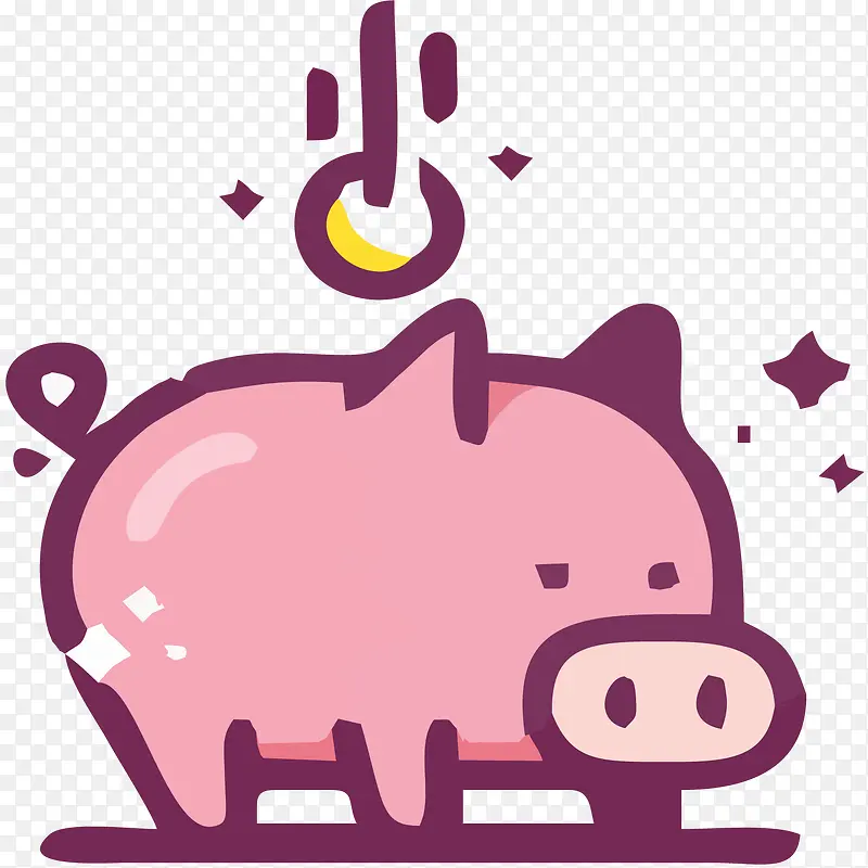 粉色小猪与金币