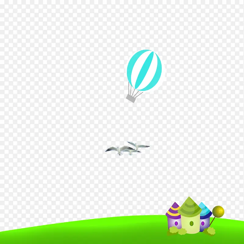 草地和氢气球