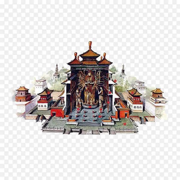 寺庙建筑图PNG图片素材下载_图片编号10166948-PNG素材网