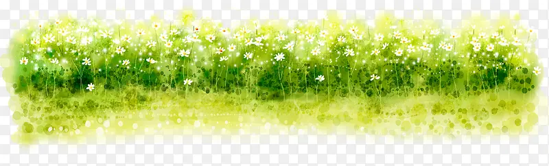 创意手绘水彩绿色的草丛
