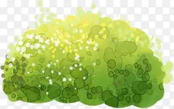 创意手绘水彩绿色的草丛效果