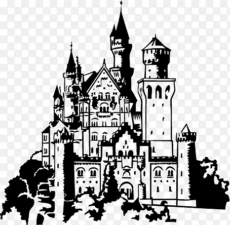 欧洲城堡剪影