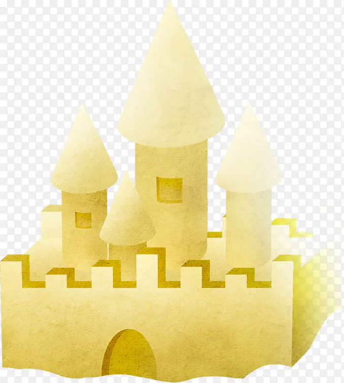 黄色卡通手绘城堡