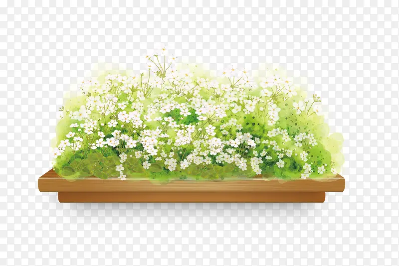 木板上的花