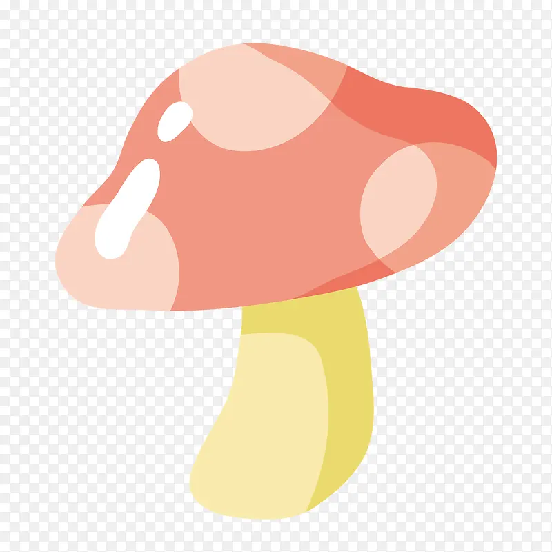 红色卡通质感蘑菇