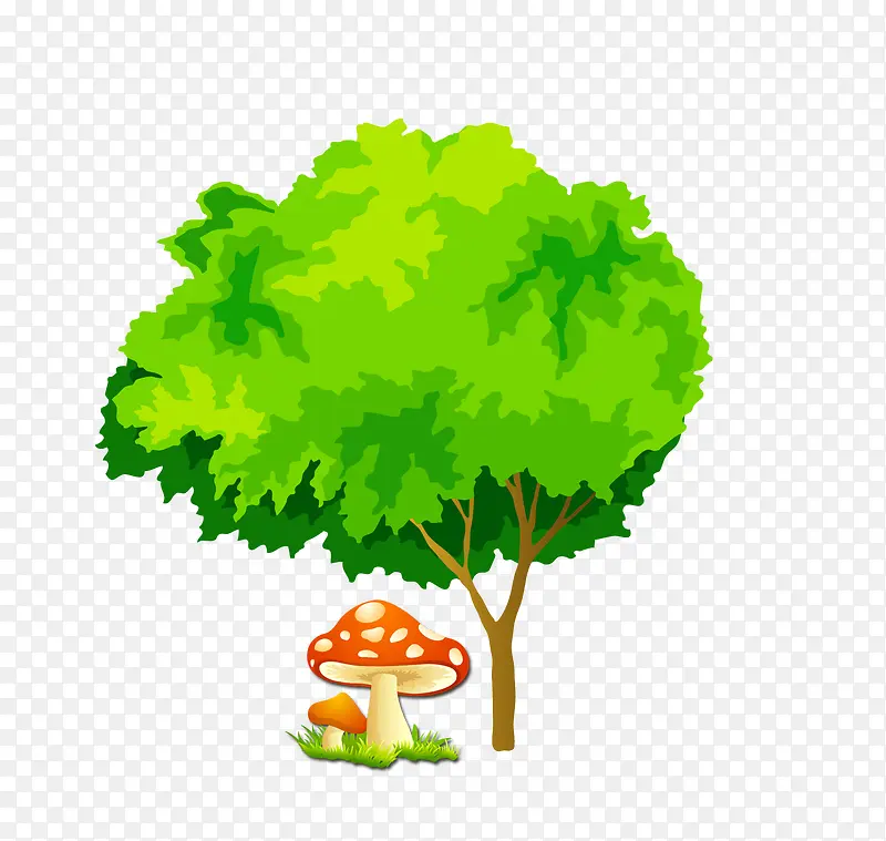 卡通小树蘑菇