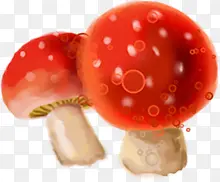 手绘红色可爱蘑菇