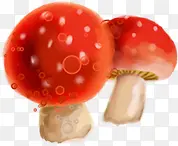 红色梦幻手绘蘑菇
