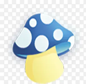 手绘蓝色斑点蘑菇