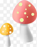 手绘彩色卡通蘑菇