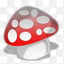 红色卡通蘑菇图标