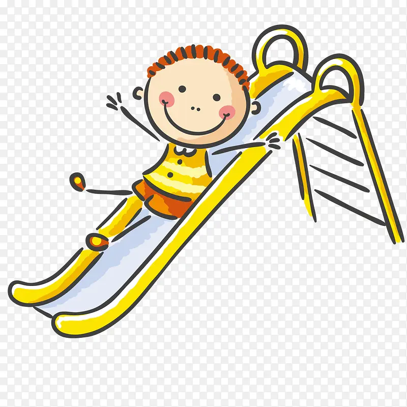 滑滑梯的男孩