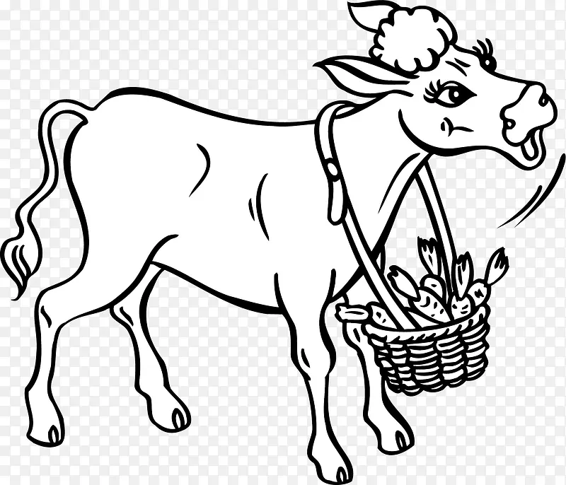 手绘 动物 牛