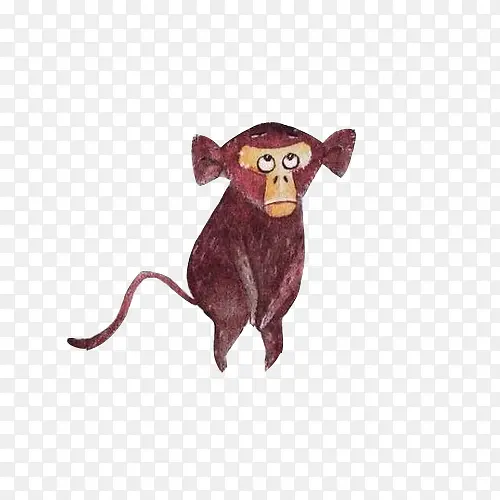 害羞的猴子手绘画