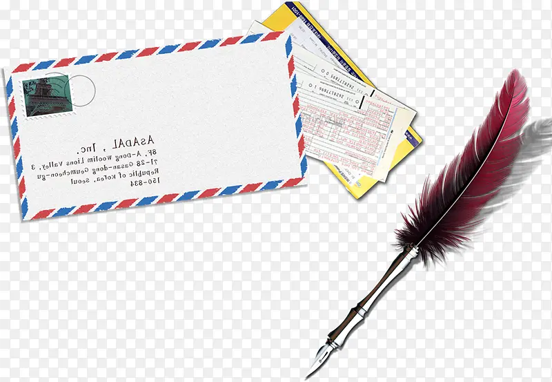 信件和羽毛笔