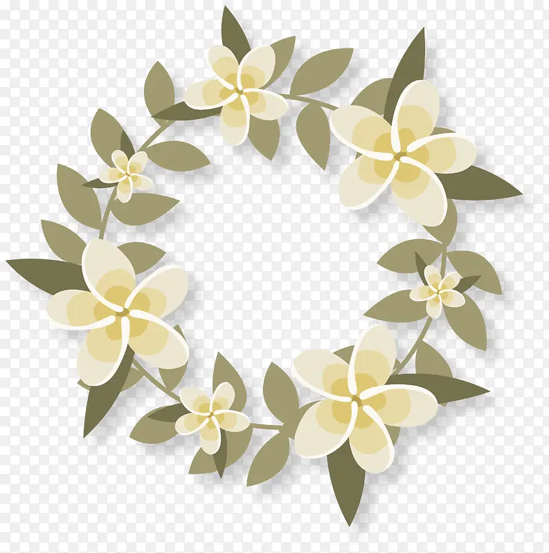 白色花朵花环