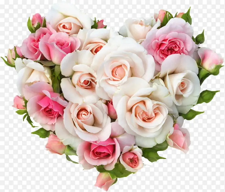 粉白色花朵爱心装饰