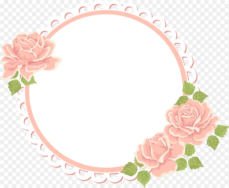 粉色线稿手绘玫瑰花