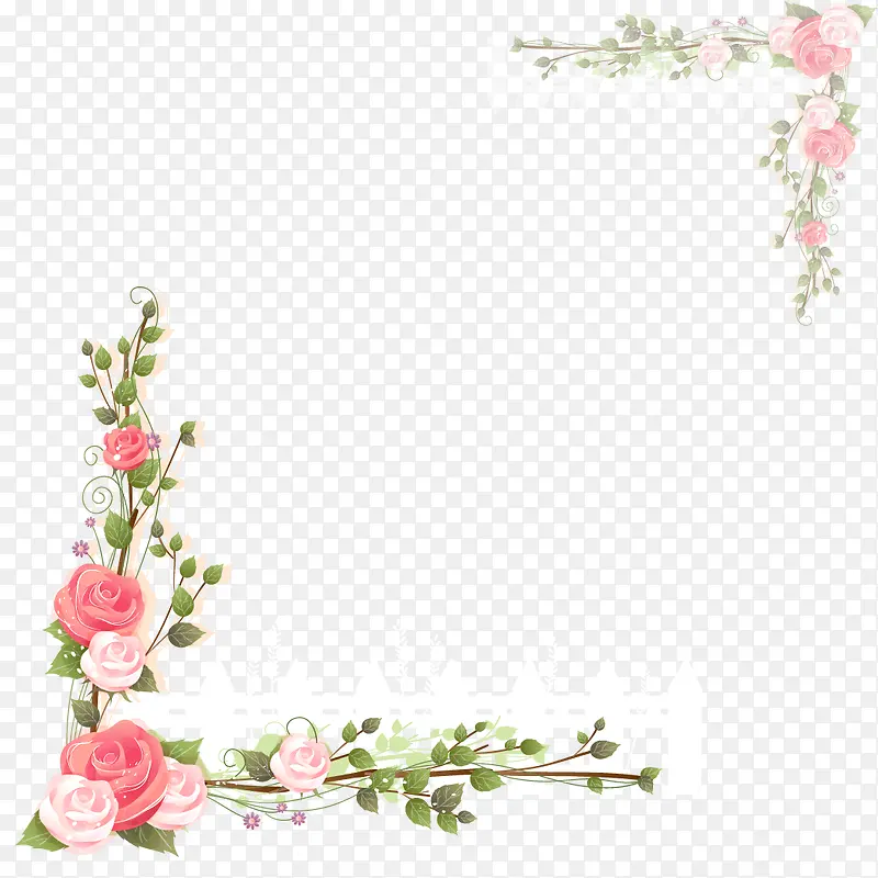 粉色玫瑰花花框