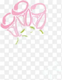 手绘粉色玫瑰花图