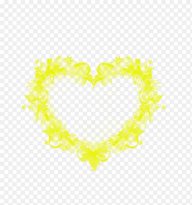 黄色花瓣心形