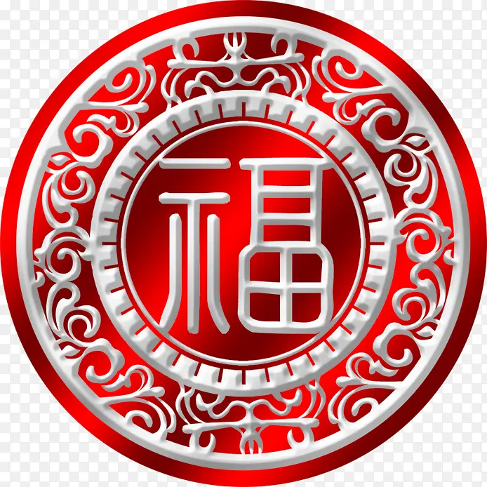 福红底银色花纹圆形中秋包装