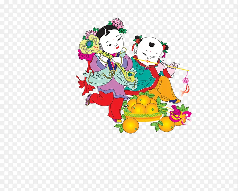 春节装饰卡通吉祥物免抠图素材