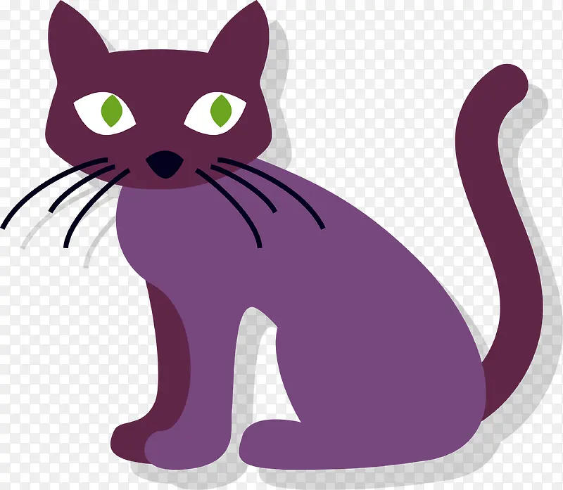 卡通紫色猫咪