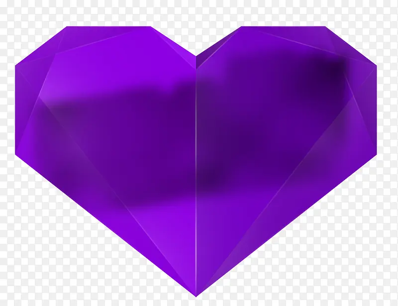 卡通扁平紫色立体心