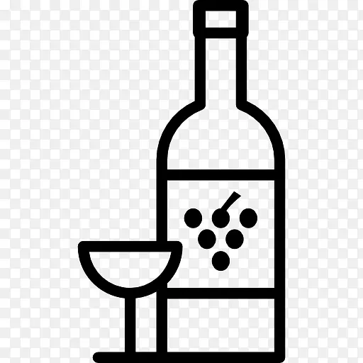 葡萄酒瓶的玻璃图标