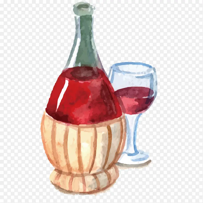 彩绘葡萄酒