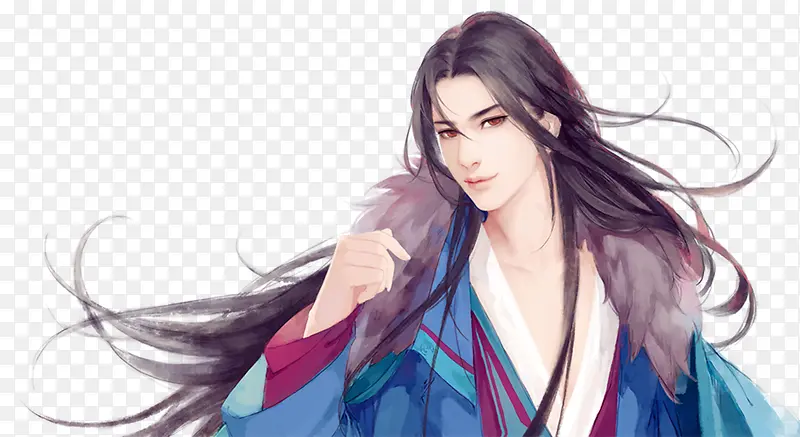 蓝色冬季羽毛服饰