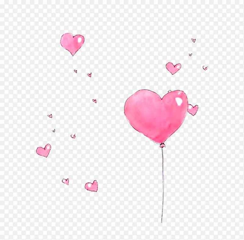 粉色爱心气球装饰图案