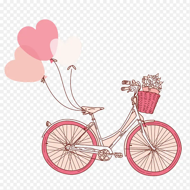 粉色单车爱心气球