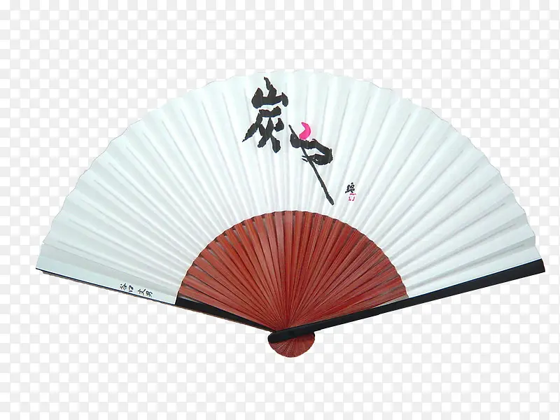 白色中国风扇子装饰图案