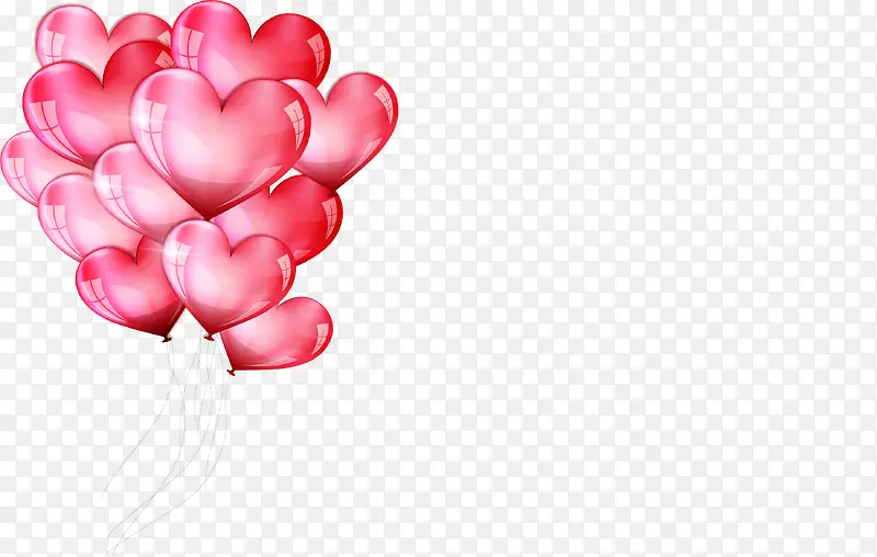 粉色浪漫爱心气球装饰图案