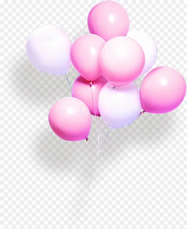 手绘粉色气球卡通圆形