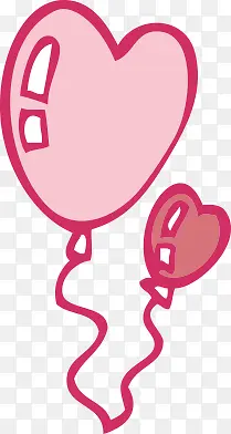 粉色爱心的气球光棍节