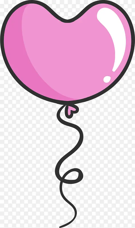 粉色卡通爱心气球装饰图案
