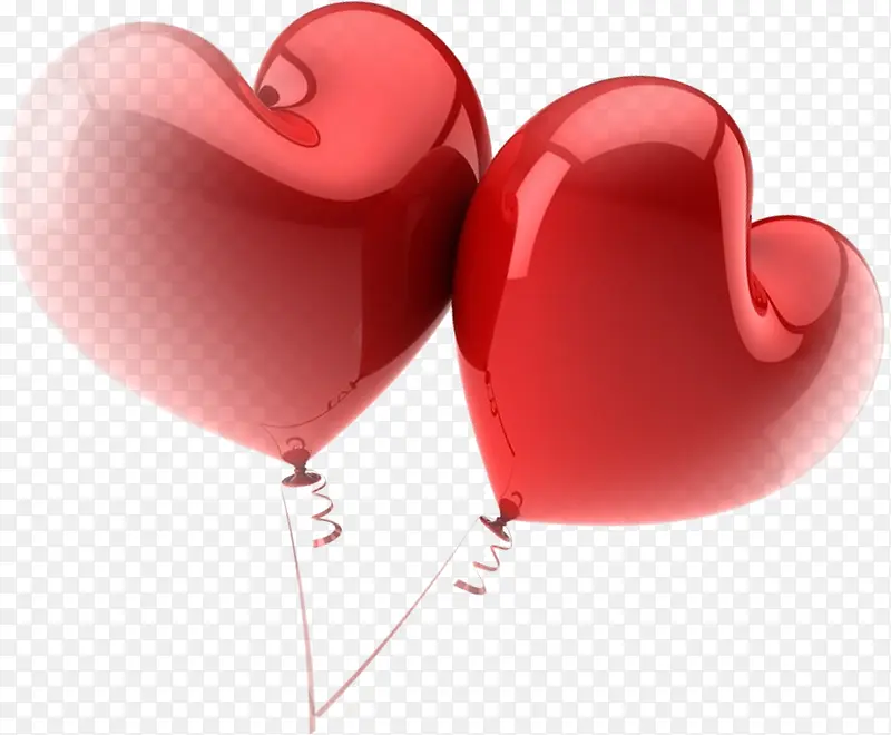 红色卡通手绘爱心气球