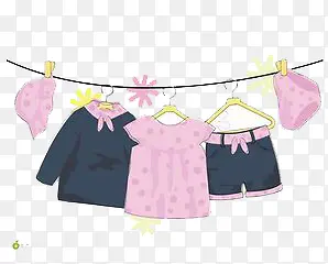 手绘晾衣服