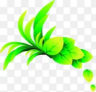 树叶植物绿色卡通效果小清新