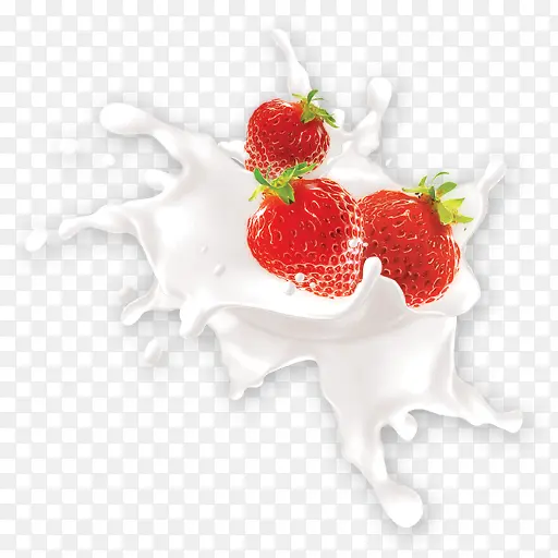 掉入牛奶的草莓