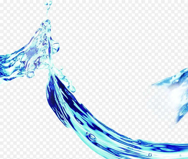 流动的蓝色透明液体