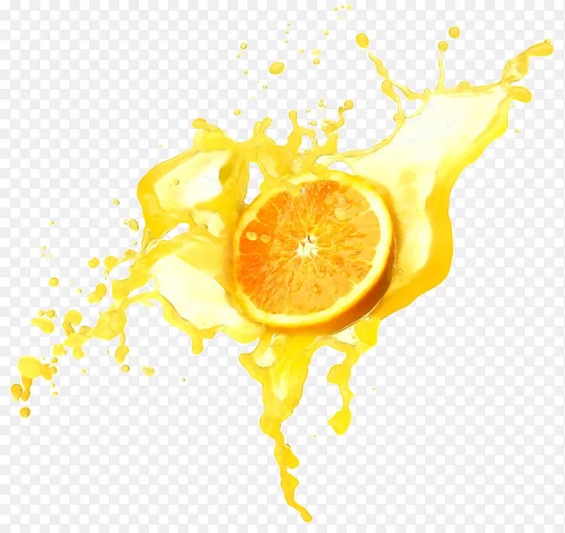 橙子喷溅飞溅
