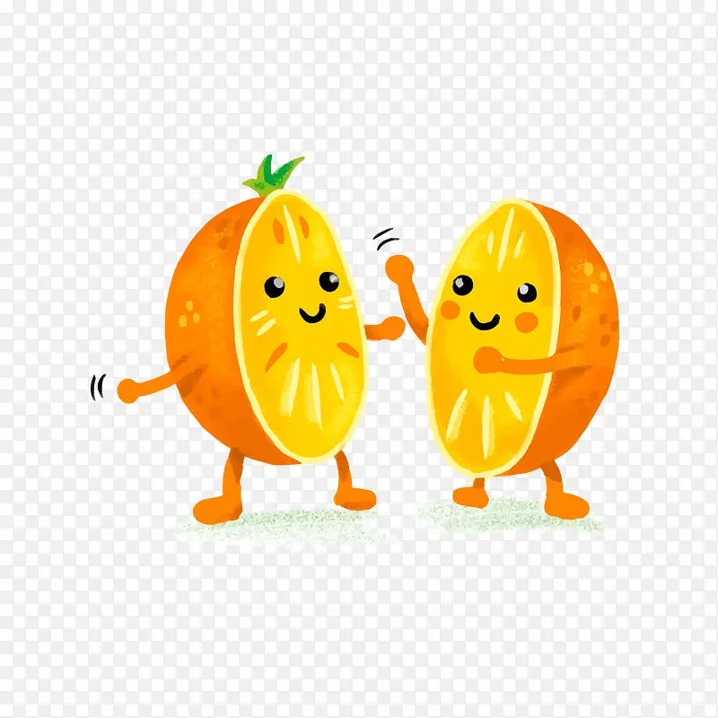 橙色的卡通水果橙子