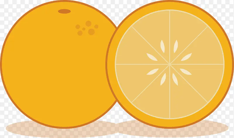 手绘扁平橙子