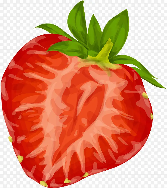 红色手绘草莓