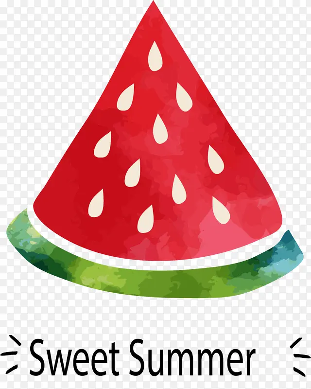 夏日水果手绘西瓜